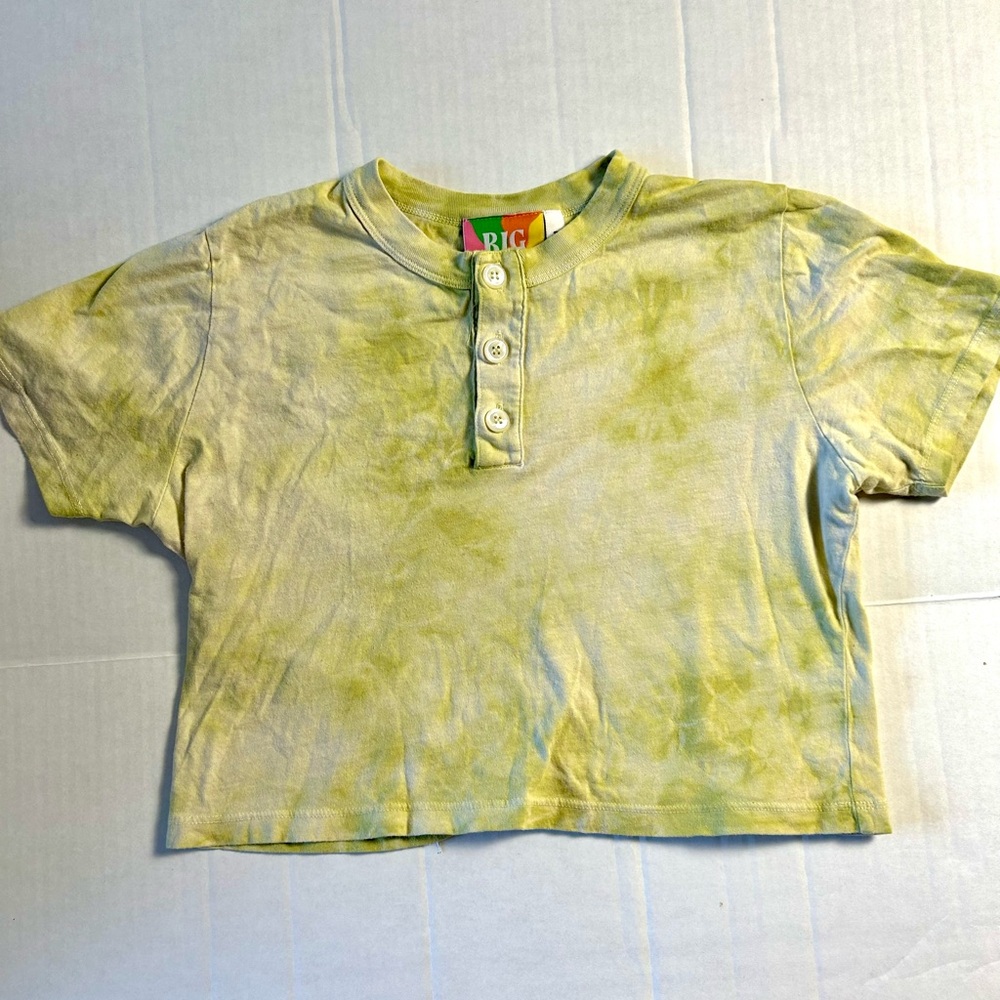 Big Bud Press Light‎ Green Tie Dye Crop Top